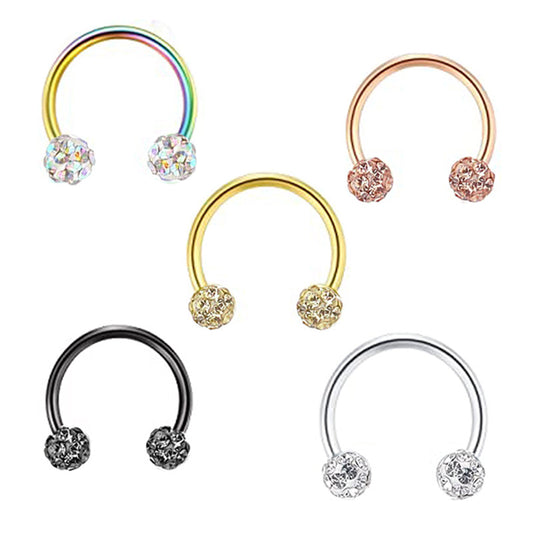 Stainless Steel Type Rhinestone Ball Nose Popular Earrings