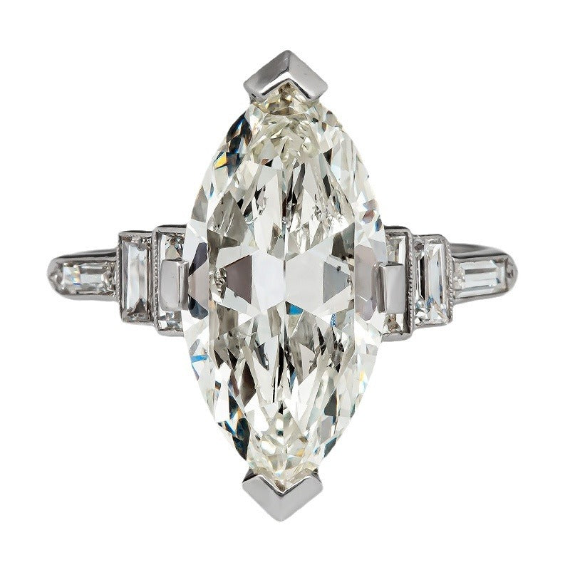 Women's Shi Banquet Geometric Creative Simulation Inlaid Rings