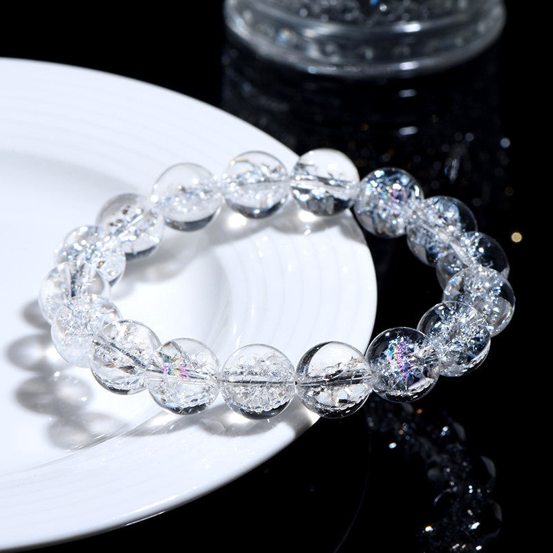 Crystal Natural Himalayan Ball White Rainbow Bracelets