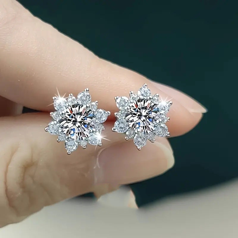 Women's Zircon Sun Flower Ear Round Fashion Match Bone Rings