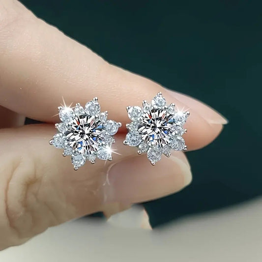 Women's Zircon Sun Flower Ear Round Fashion Match Bone Rings