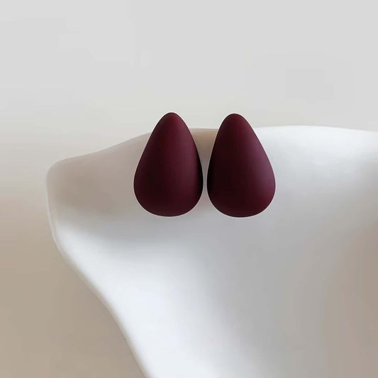 Retro Red Water Drop Ear Simplicity Rings