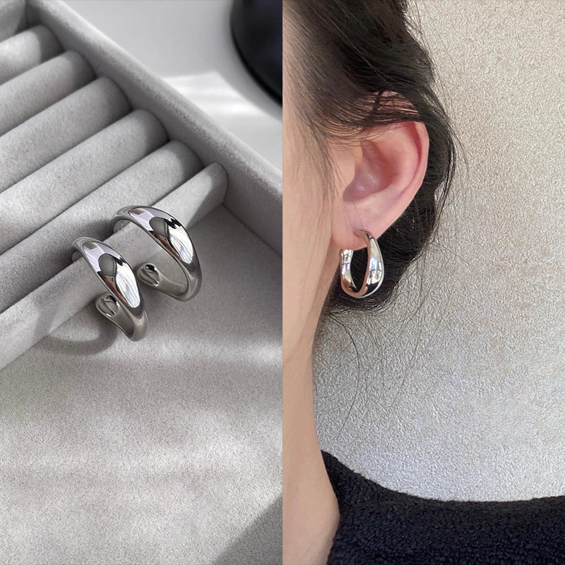 Women's Needle Retro Geometric Metal Niche Temperament High-grade Earrings
