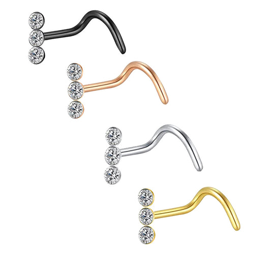 Simple Stainless Steel Titanium Trinket Lip Clip Labret Nose Eyebrow Stud Earrings