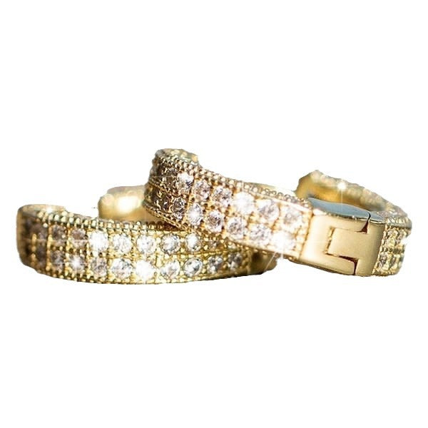 Women's & Men's Shiny Square Crystal Zircon Hoop Suitable For Party Earrings