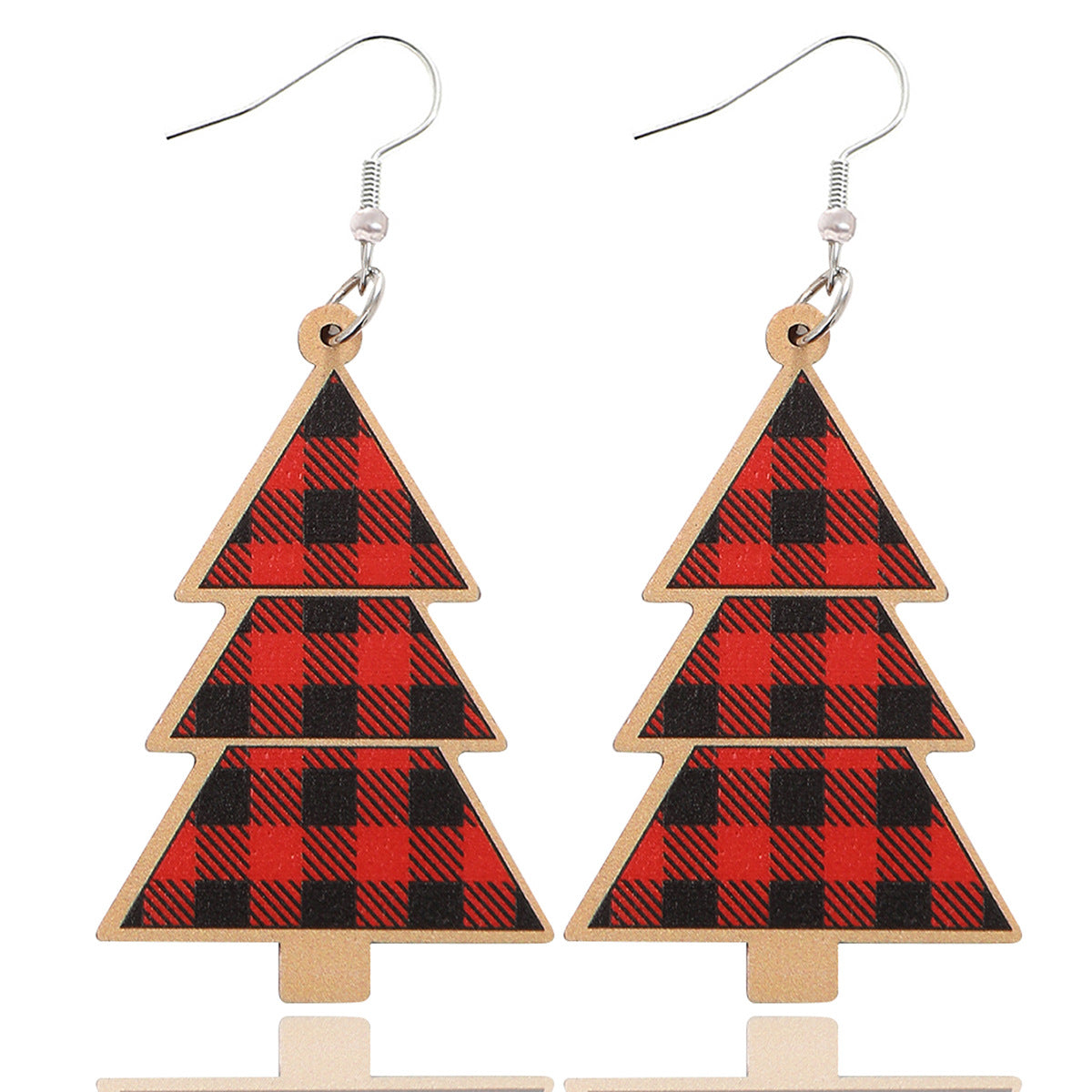 Christmas Tree Holiday Wood Piece Wooden Earrings