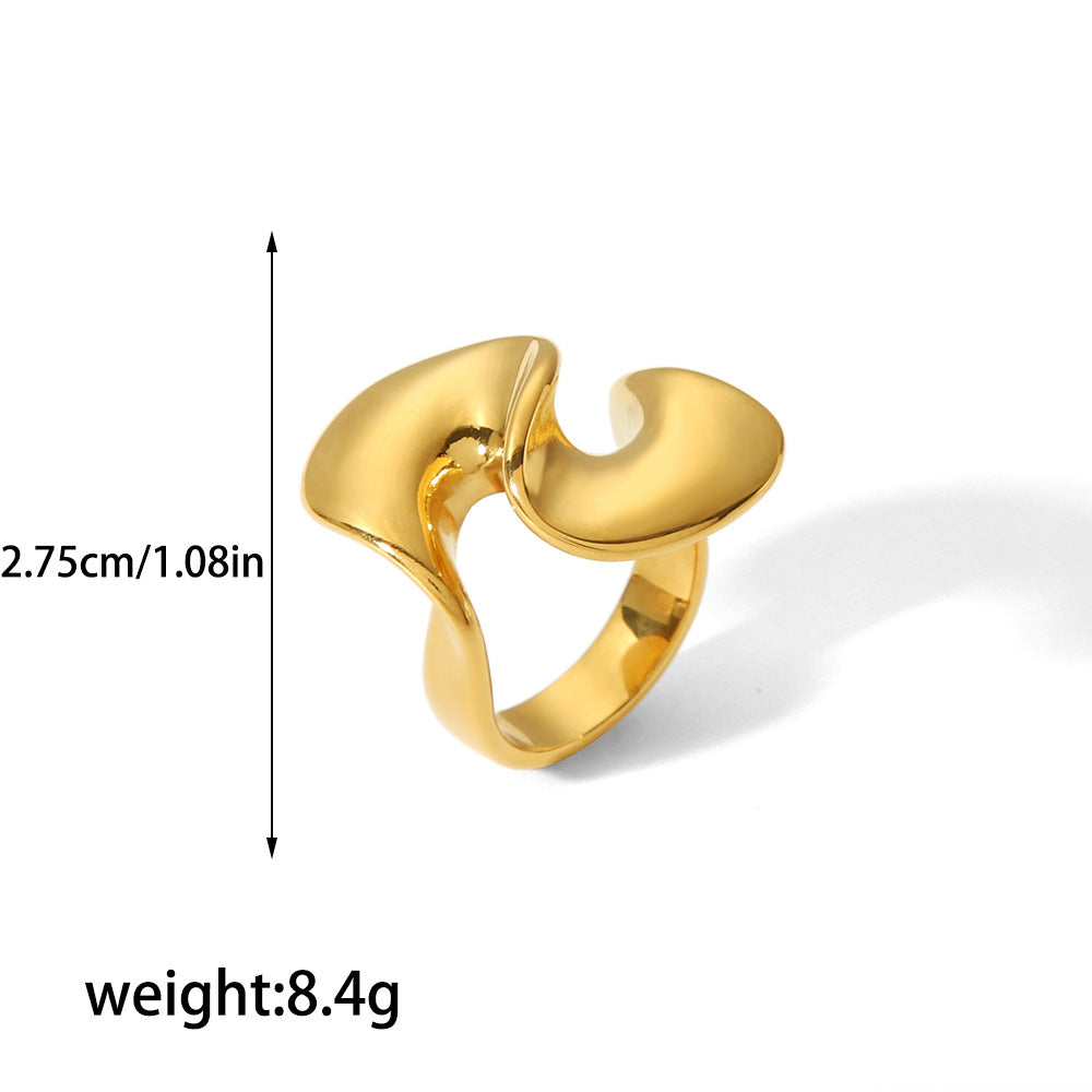 Female Niche Design Cold Wind S-shaped Rings