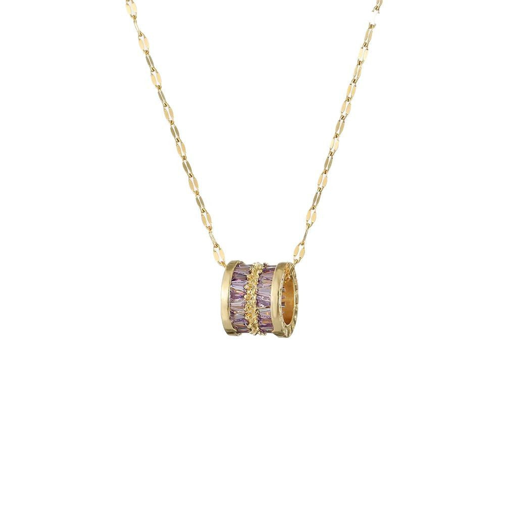 Simple Round Right Rain Titanium Steel Female Necklace