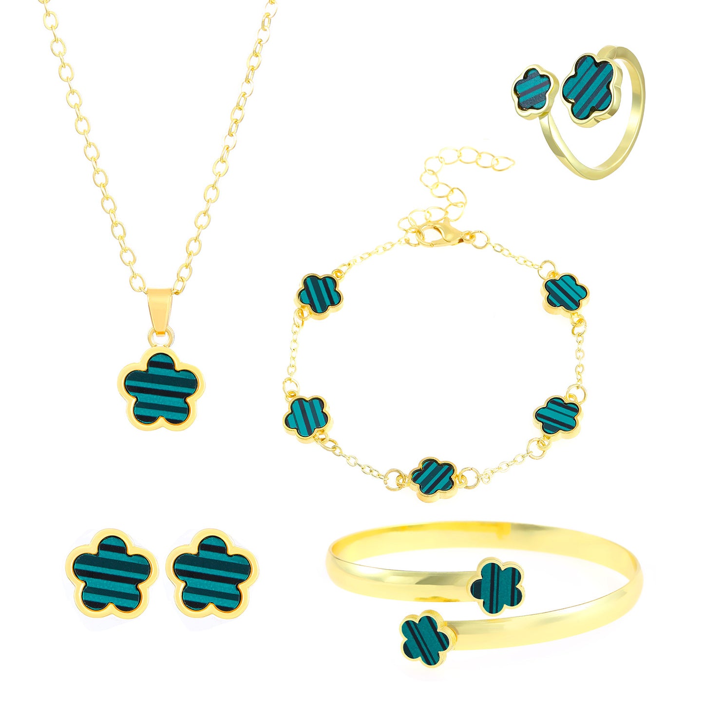 Lucky Flower Parthenocissus Grass Ear Female Jewelry Set