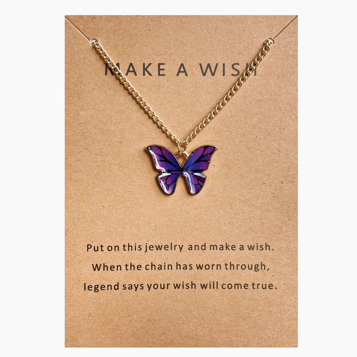 Bohemian Alloy Multicolor Butterfly Stainless Steel Necklaces