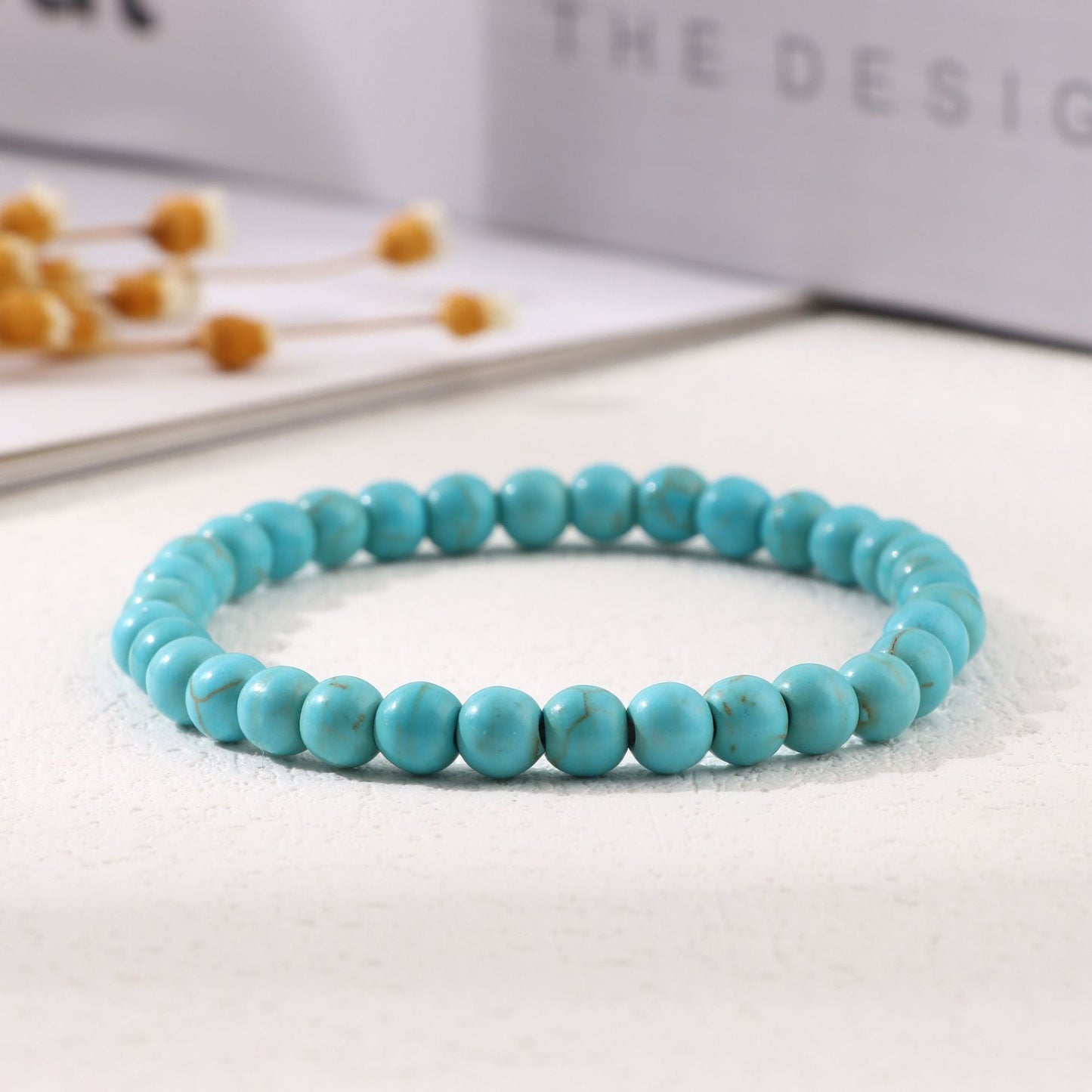 Women's & Men's Round Beads Couple Fashion Elastic String Beaded Bracelets
