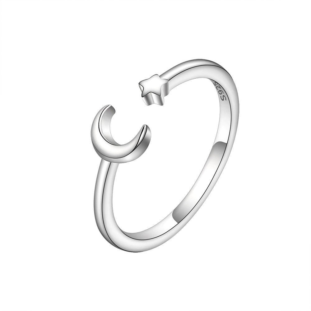 Women's Anxiety Spinning Opening Adjustable Rotating Flower Little Ring