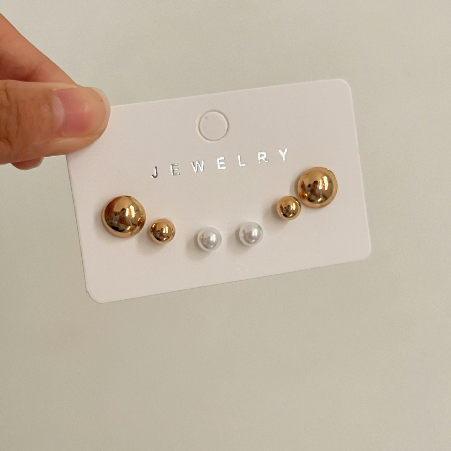 Gentle Perfect Circle Pearl Earings Mini Temperament Simple Rings