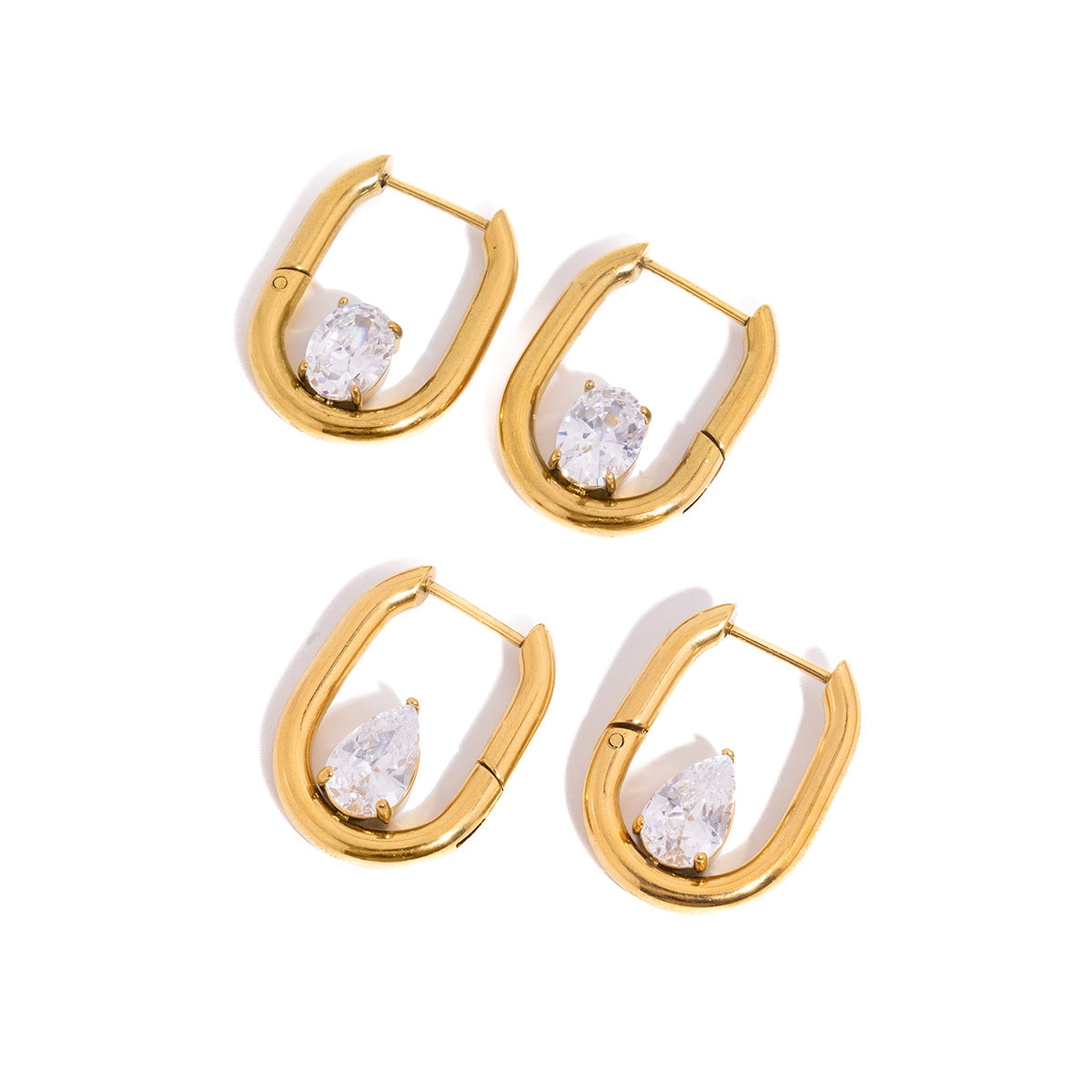 Steel Zircon Unique Beautiful Light Luxury High Sense Earrings