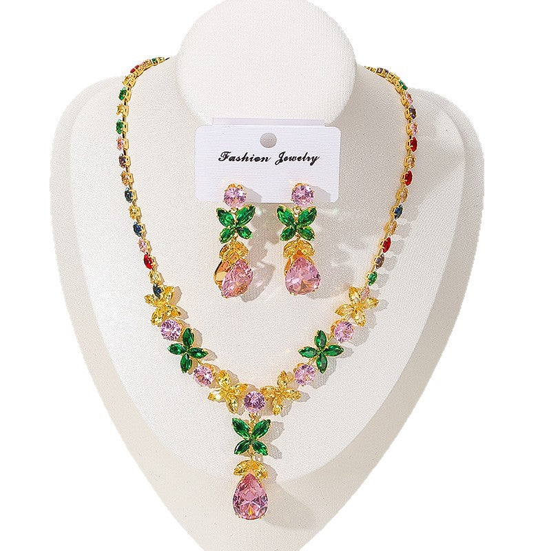 Leaves Suite Light Luxury Advanced Clavicle Chain Fashion Suit Jewelry Set