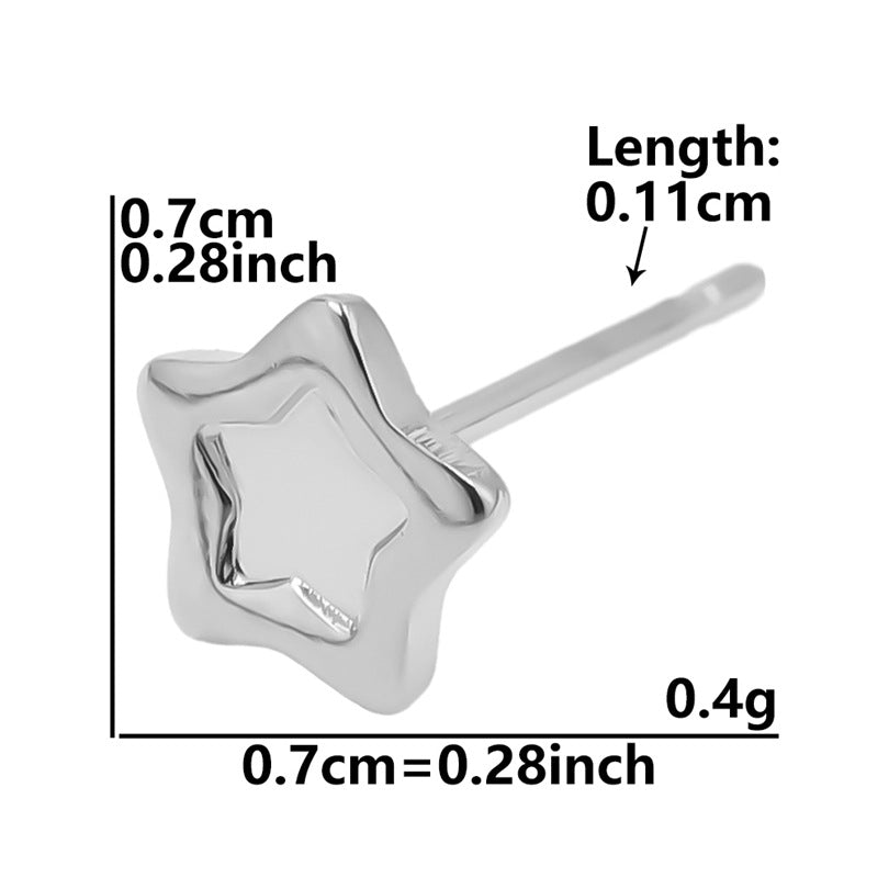 Stainless Steel Heart-shaped Base Support Titanium Piercing Stud Earrings