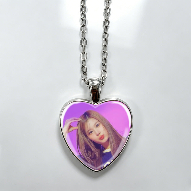 Love Alloy Korean Group Support Heart Sweet Beauty Fans Clavicle Necklaces