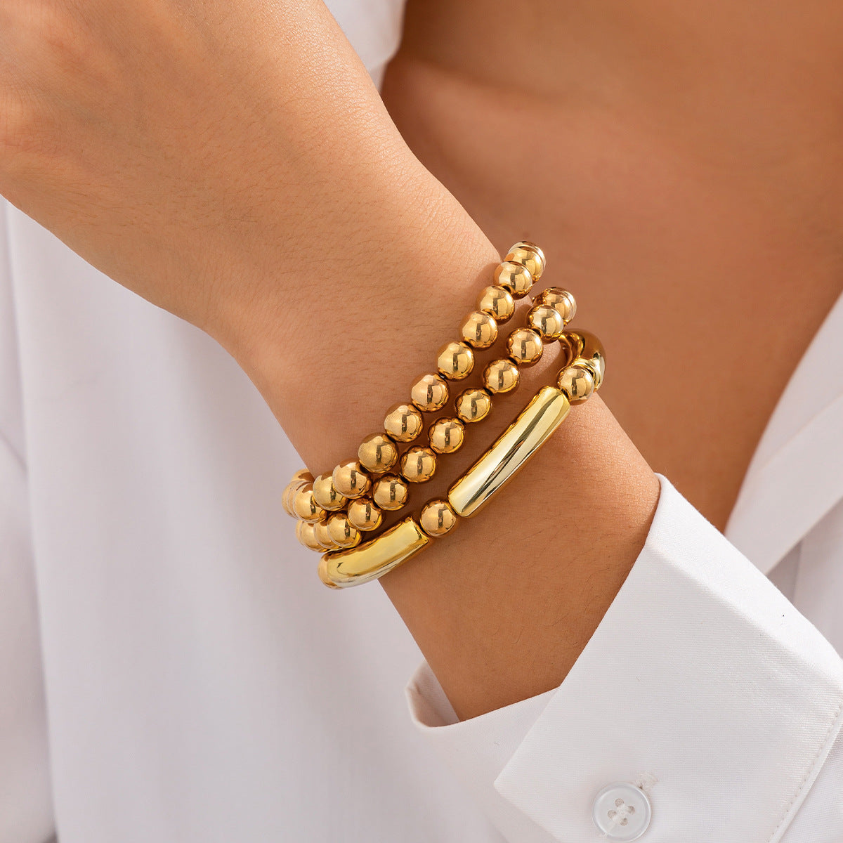 French Beaded Love Simple Imitation Pearl Bracelets