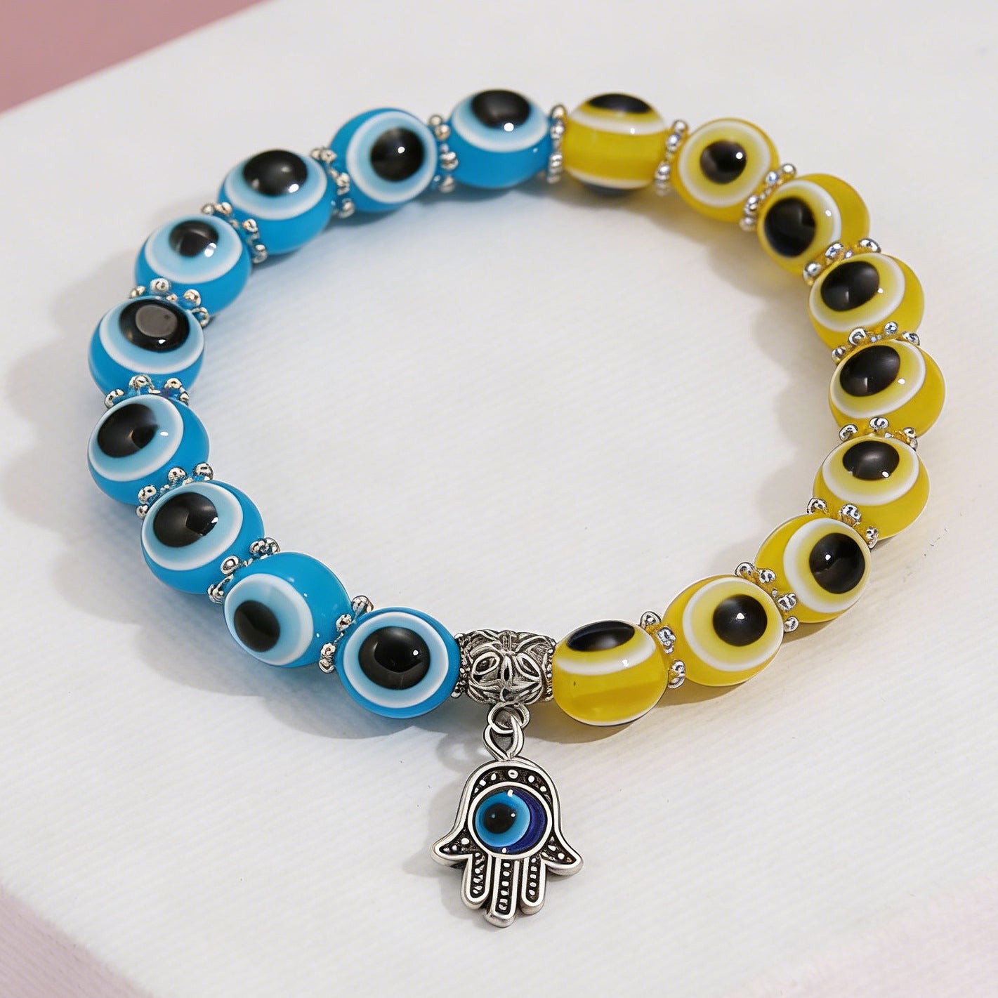 Fatima Hand Turkish Evil Blue Eyes Bracelet