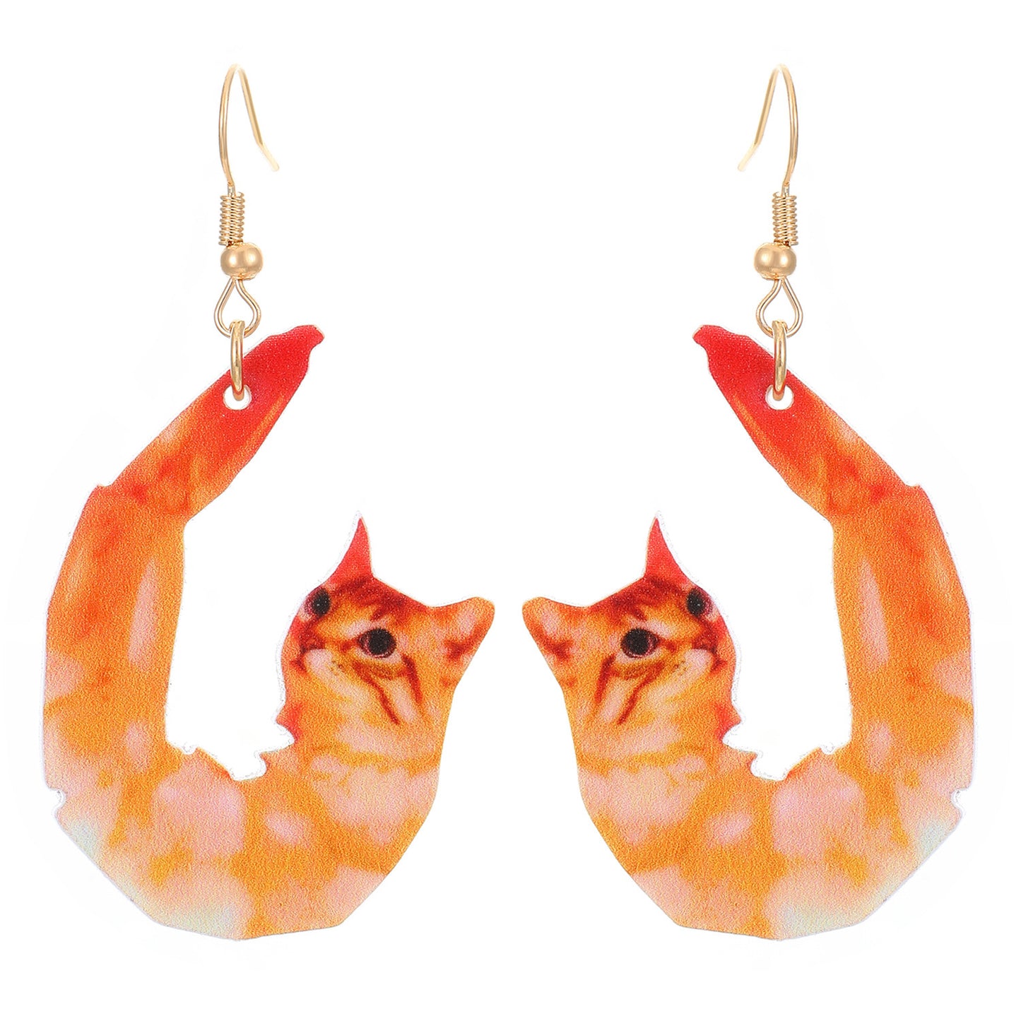 Design Tiger Head Shrimp Cat Garlic Duck Earrings