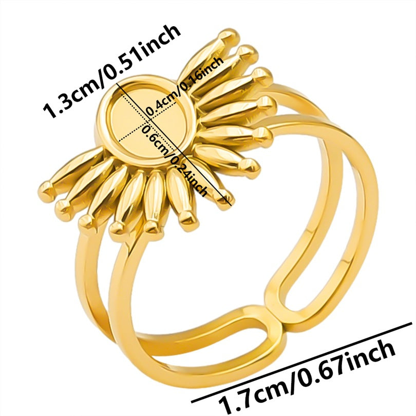 Women's & Men's Stainless Steel Titanium Geometric Oval Base Support Cold Rings