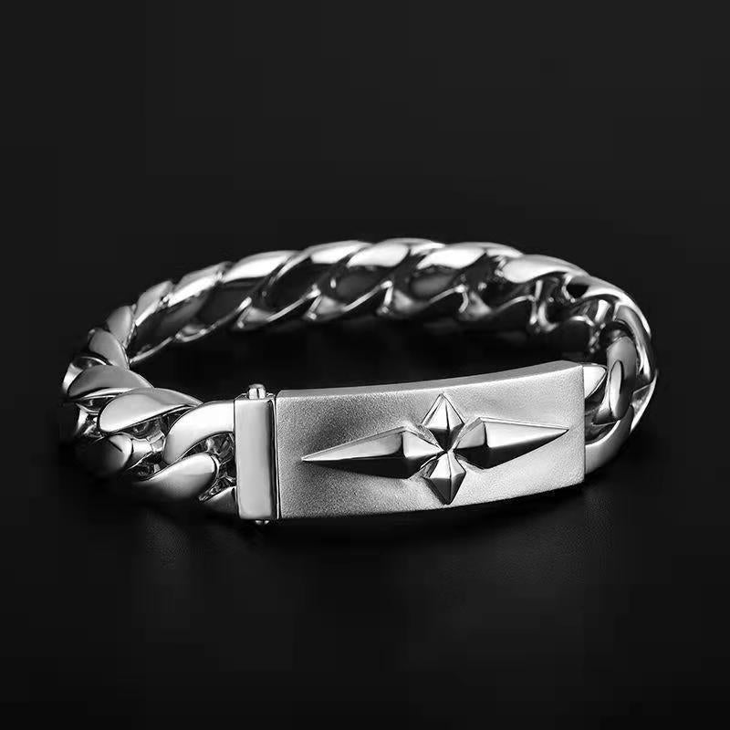 Men's Simple Versatile Personality Domineering Design Thick Solid Bracelet