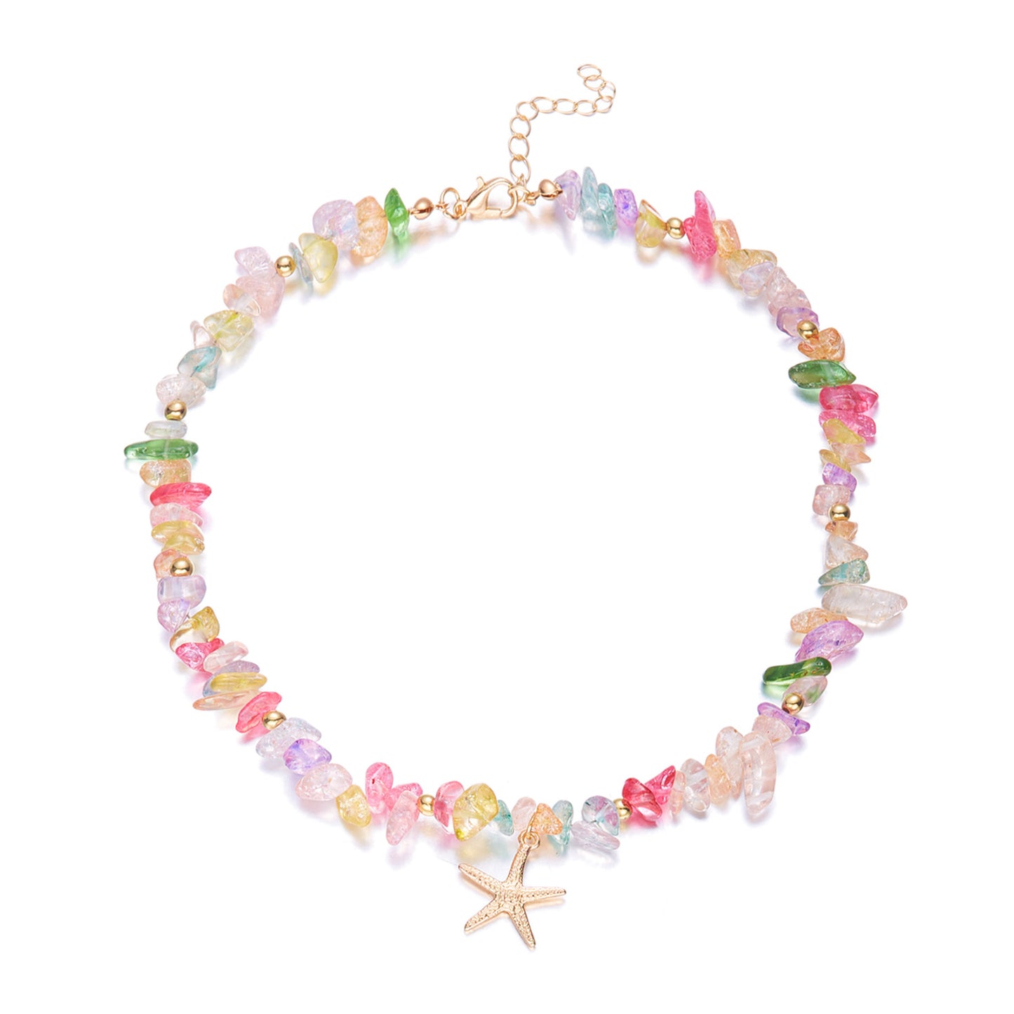 Fashion Natural Stone Beaded Fresh Niche Necklace
