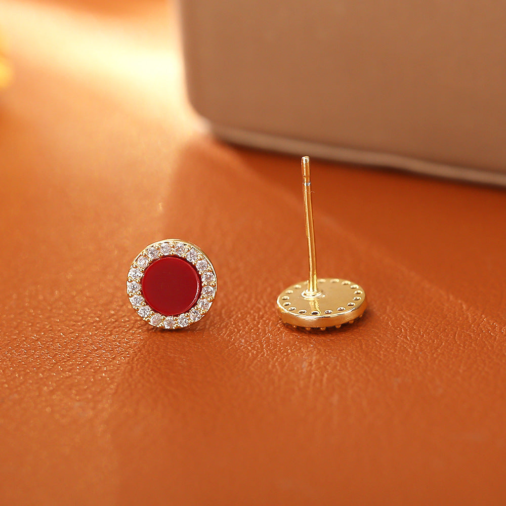 Sier Needle Micro Simple Fashion High Sense Female Stud Earrings