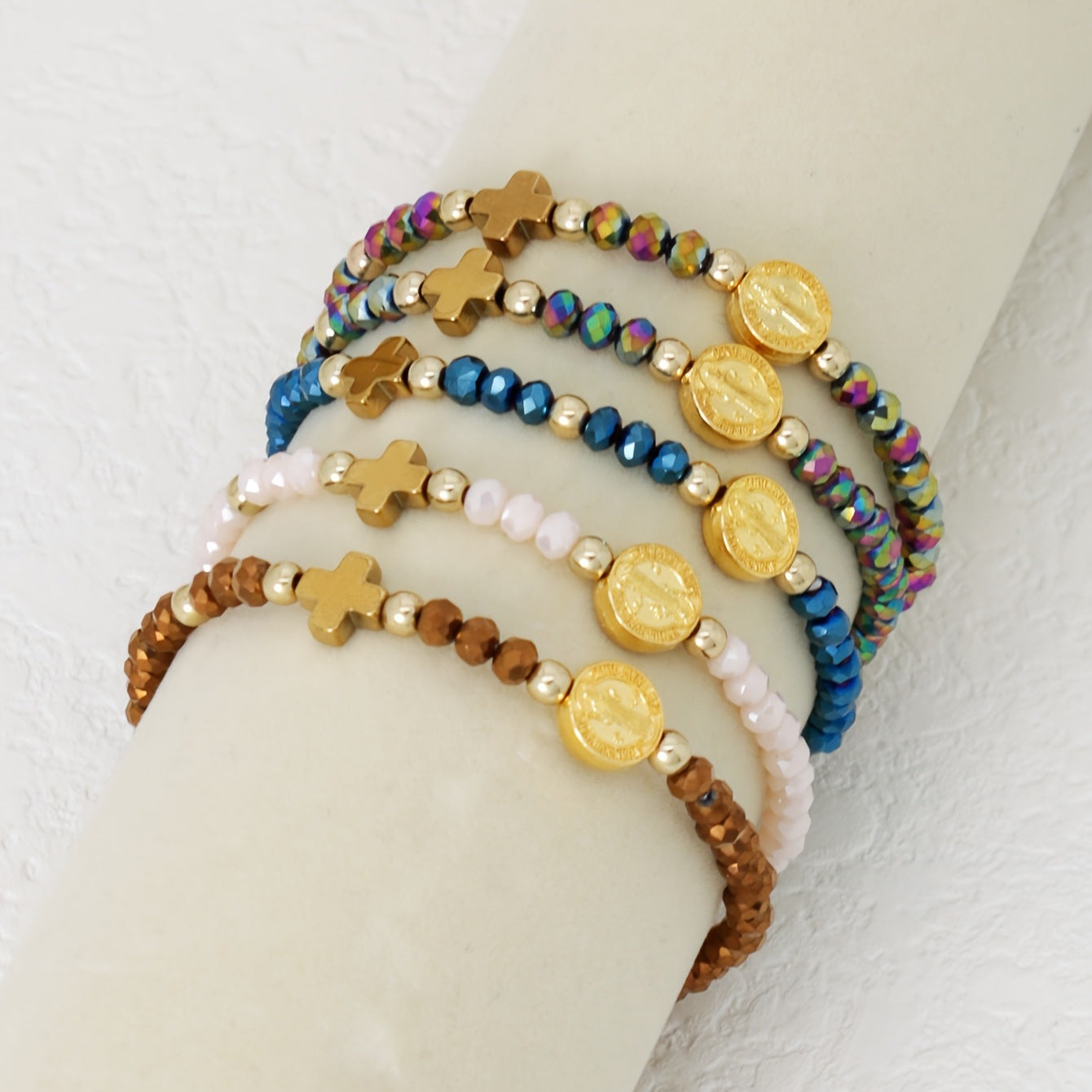 Boho Cross Artificial Crystal Color Fashion Bracelet