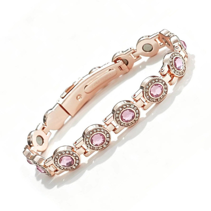 Women's & Men's Bronze Magnet Striped Fashion Full Series Bracelet