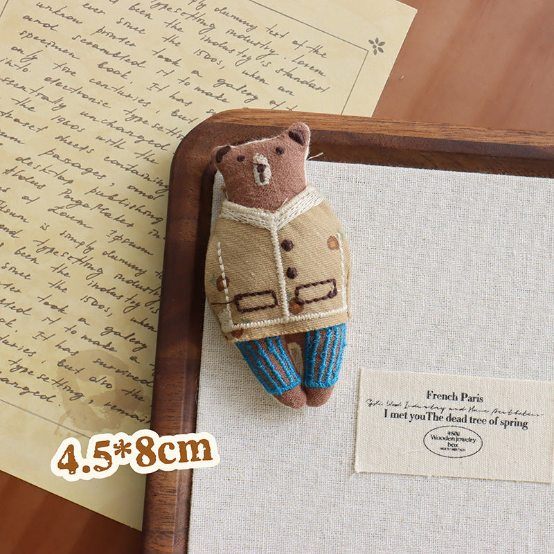 Children's Fabric Bear Brooch Hair Cotton Filling Three-dimensional Jewelry Accessories