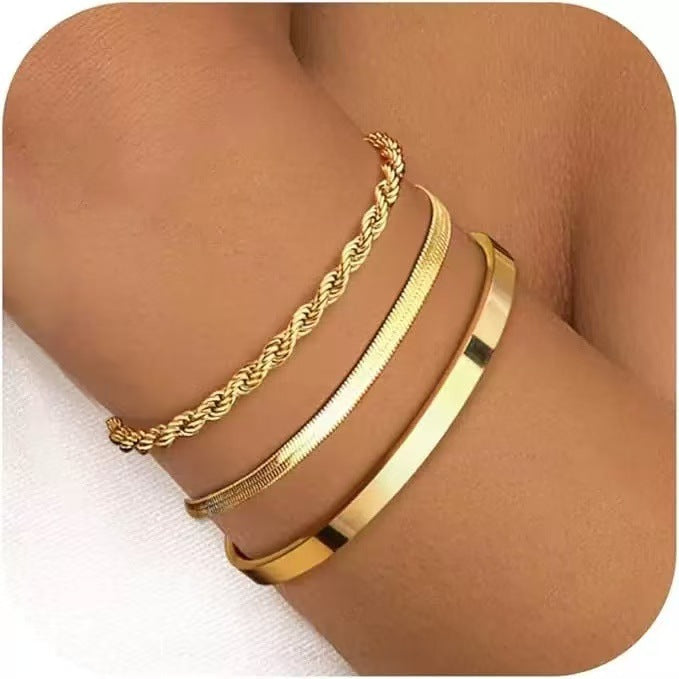 Pcs Hip Hop Cuban Punk Metal Bracelets