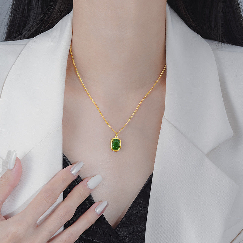 Jade Affordable Luxury Fashion Trendy Clavicle Necklace