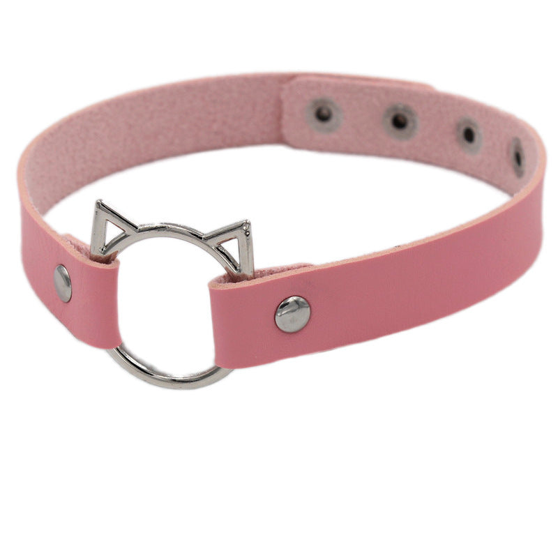 Love Female Neck Band Hand Holding Rope People With Chain Collar