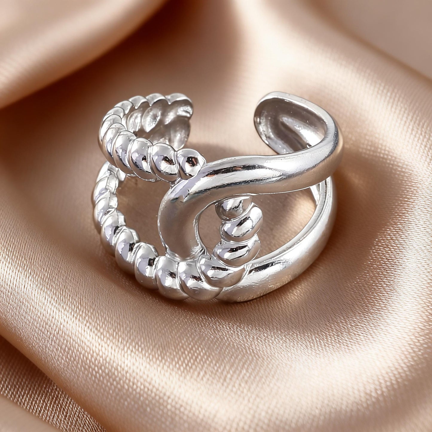 Steel Open-end Niche High-grade Fashion Trend Affordable Luxury Style Ring