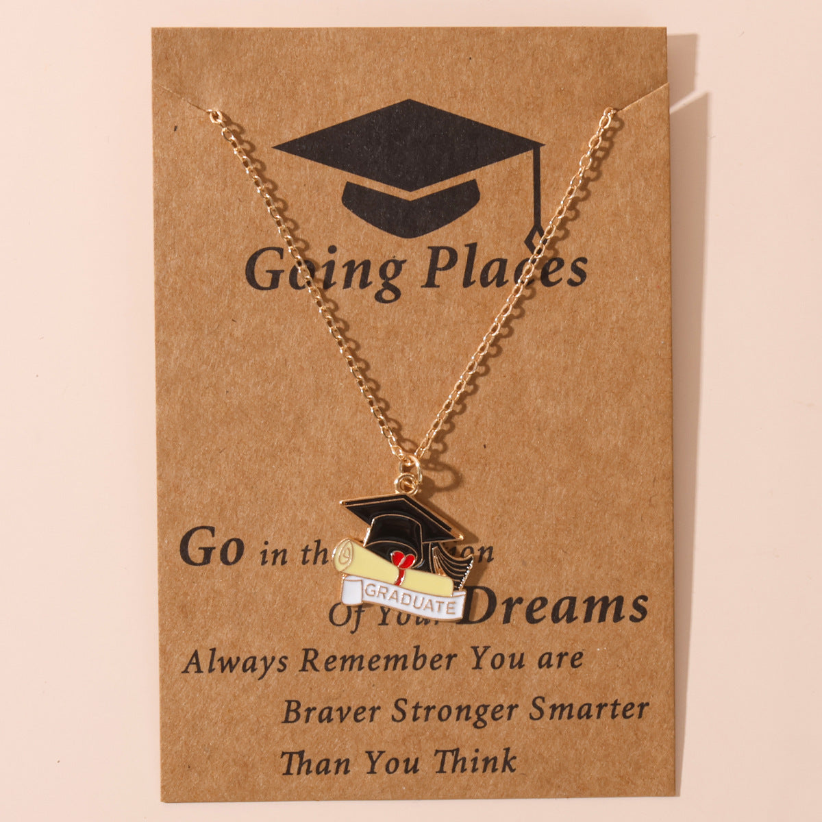 Graduation Stainless Steel Doctorial Hat Memorial Necklaces