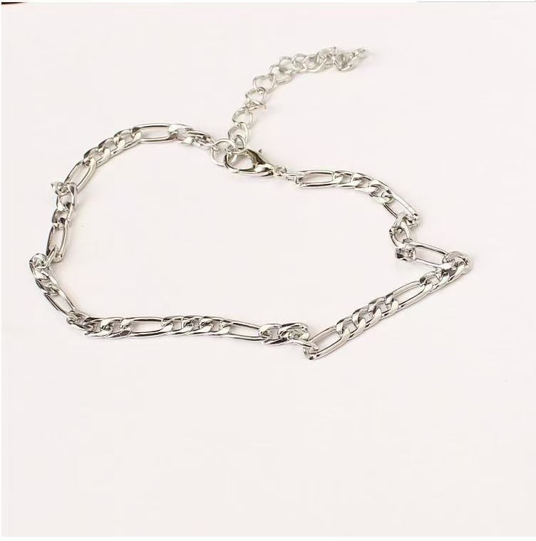 Women's Fashion Simple Metal Chain Foot Pure Bracelets