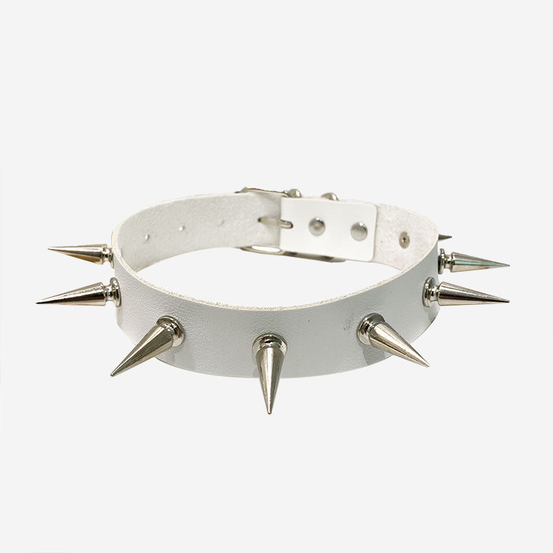 Punk Nightclub Long Pointed Rivet Short Personalized Collar