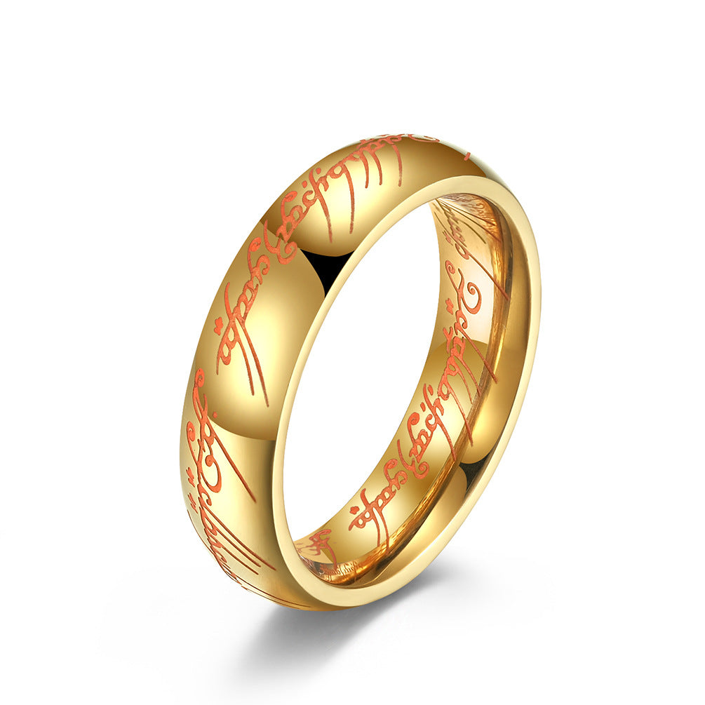 Women's & Men's Television The Lord Of Luminous Magic Titanium Steel Fashion Rings