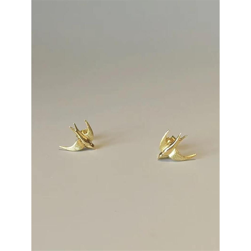 Cloud Swallow Sier Artistic Retro Chinese Earrings