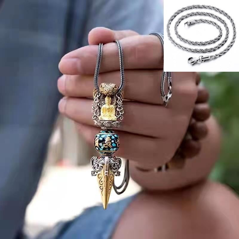 Shakyamuni Vajra Rotatable Six Words Proverbs Buddha Monster Pendants