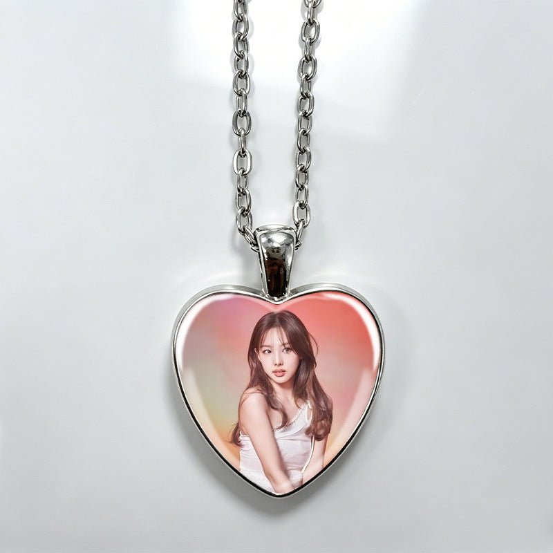Love Alloy Korean Group Support Heart Sweet Beauty Fans Clavicle Necklaces