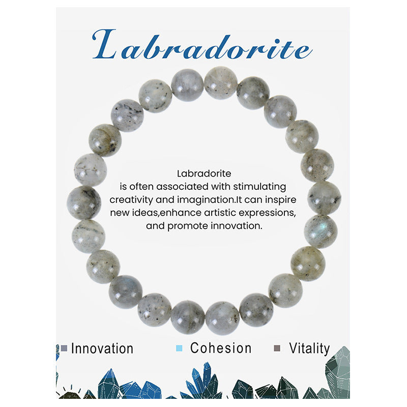 Amethyst Beaded Elastic String Natural Stone Crystal Agate Bracelet