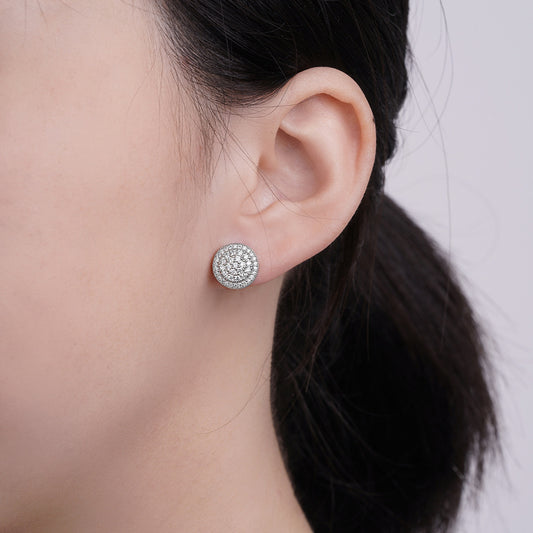 Full Zircon Hip Hop Female Advanced Versatile Earrings