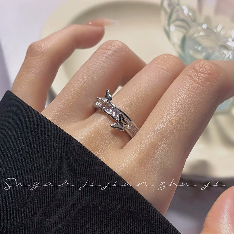 Female Light Luxury Minority Design Sense Advanced Index Ring