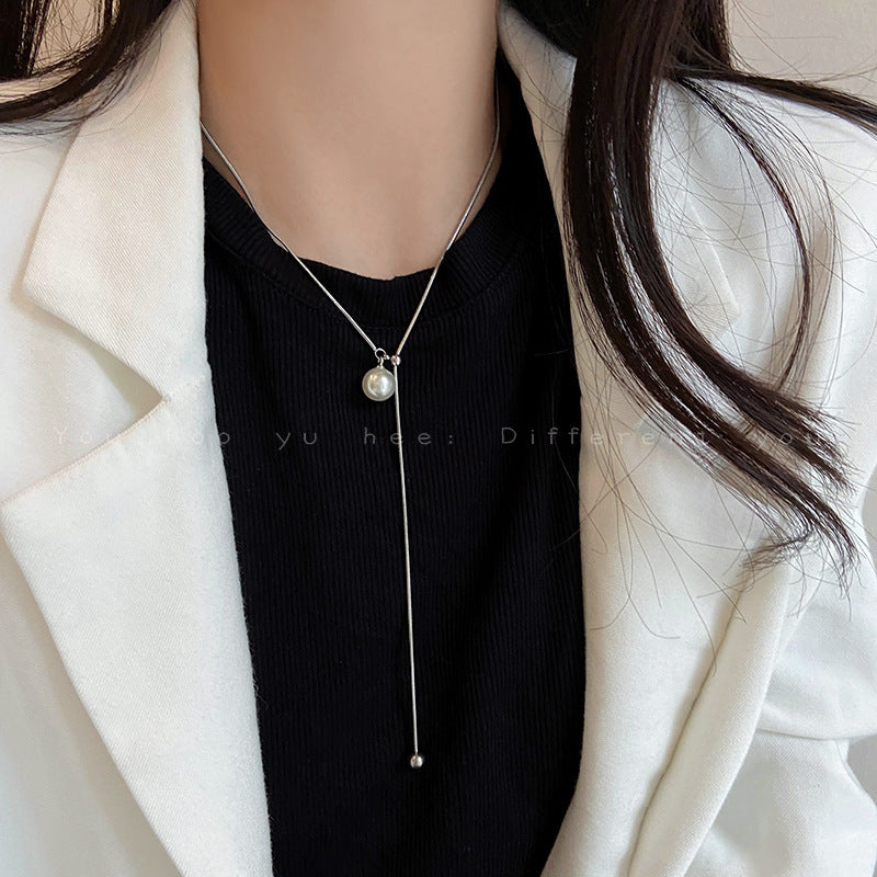 Women's Sense Tigereye Long Sweater Chain Temperament Necklaces