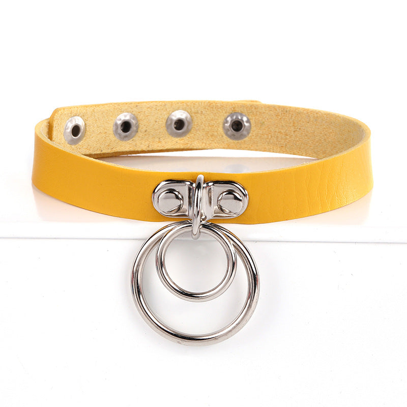 Hip Hop Fashion Leather Punk Multicolor Rings