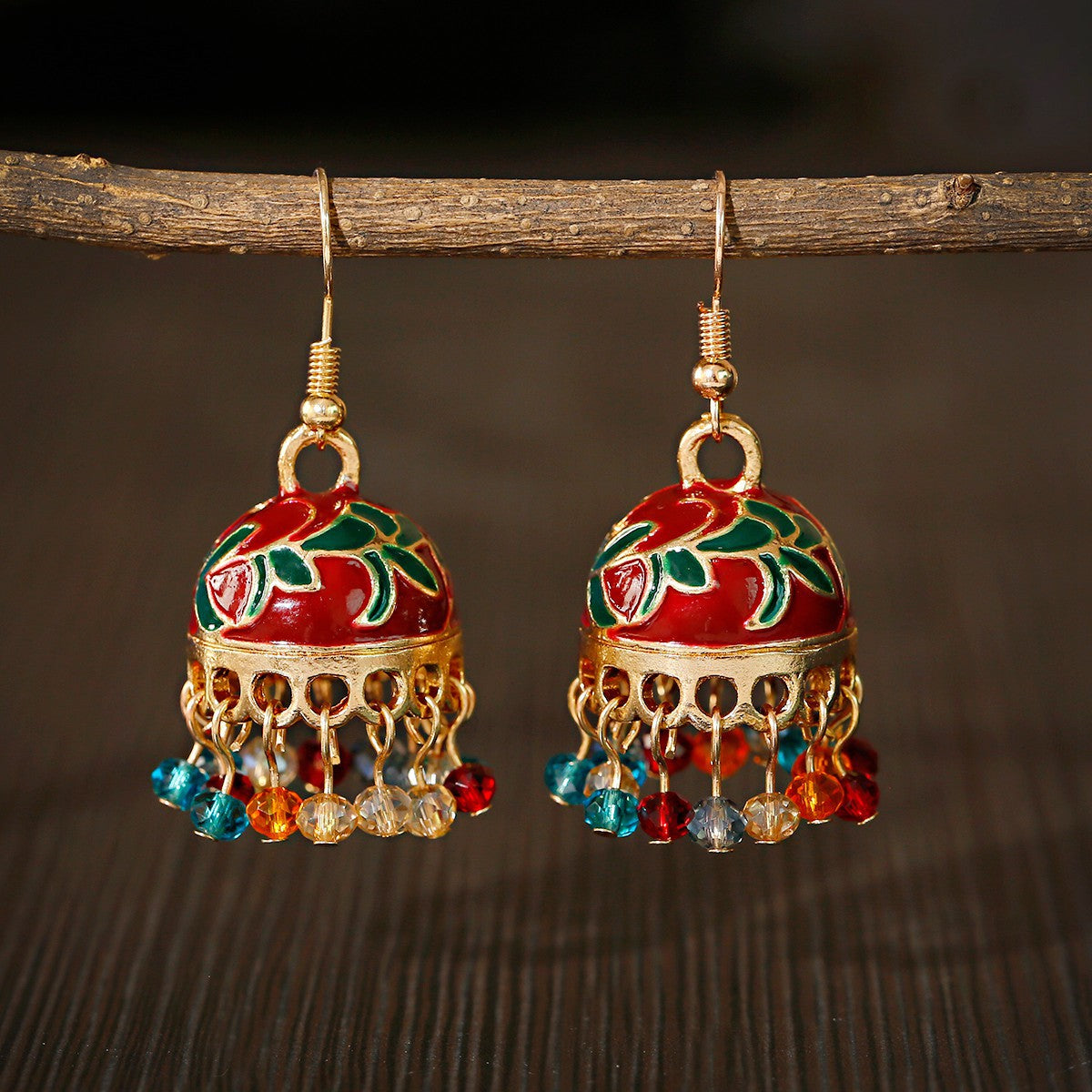 Women's Ethnic Style Bohemian Temperament Small Beads Enamel Earrings