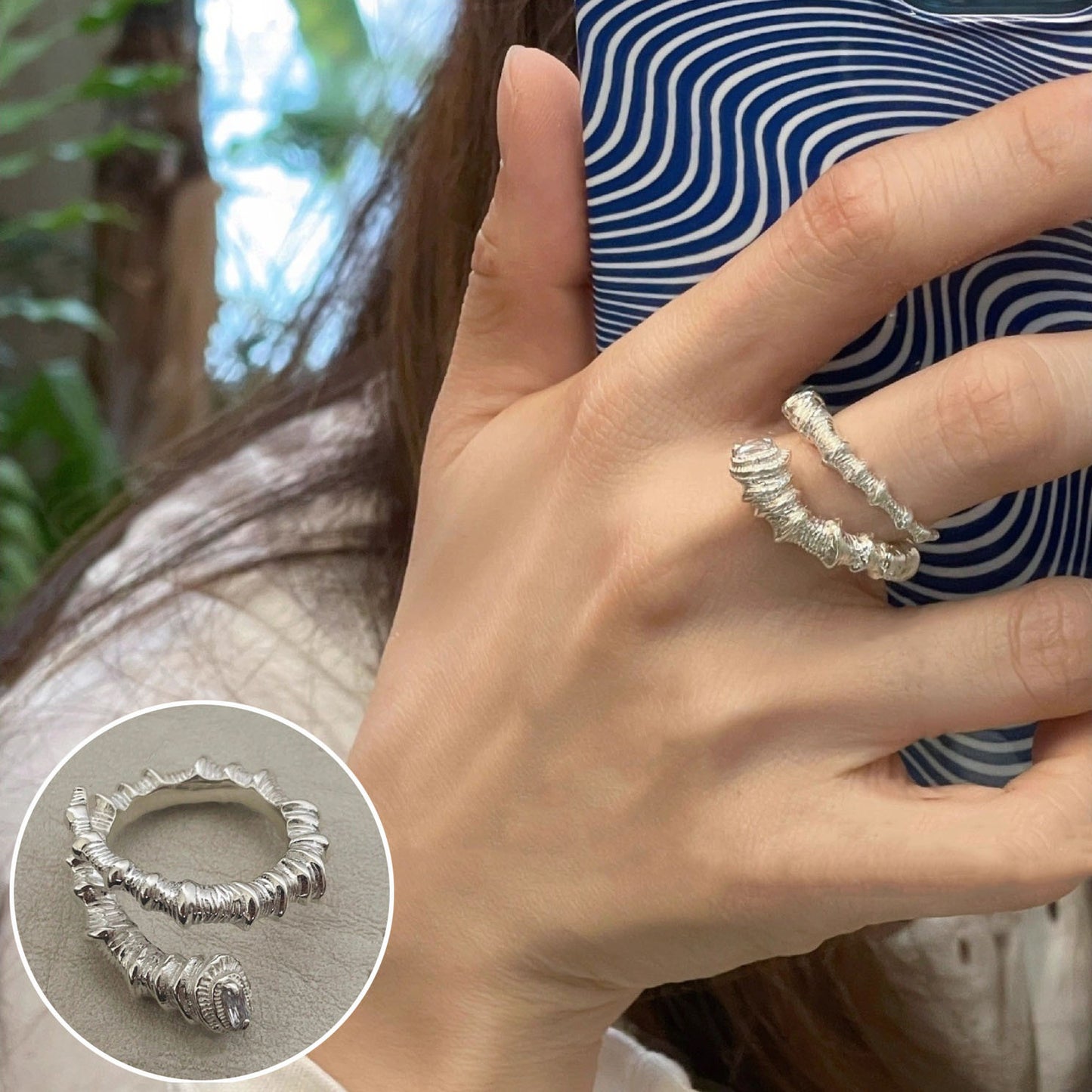 Women's High-grade Metal Personality Creative Elegant Open Sweet Cool Index Finger Rings