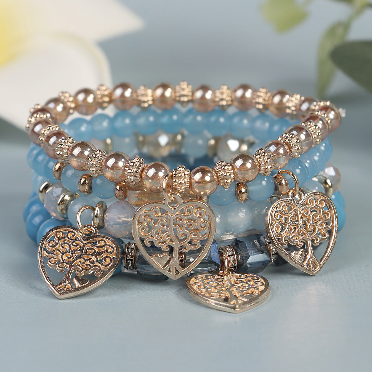 Bohemian Style Crystal Love Tree Of Life Creative Bracelet
